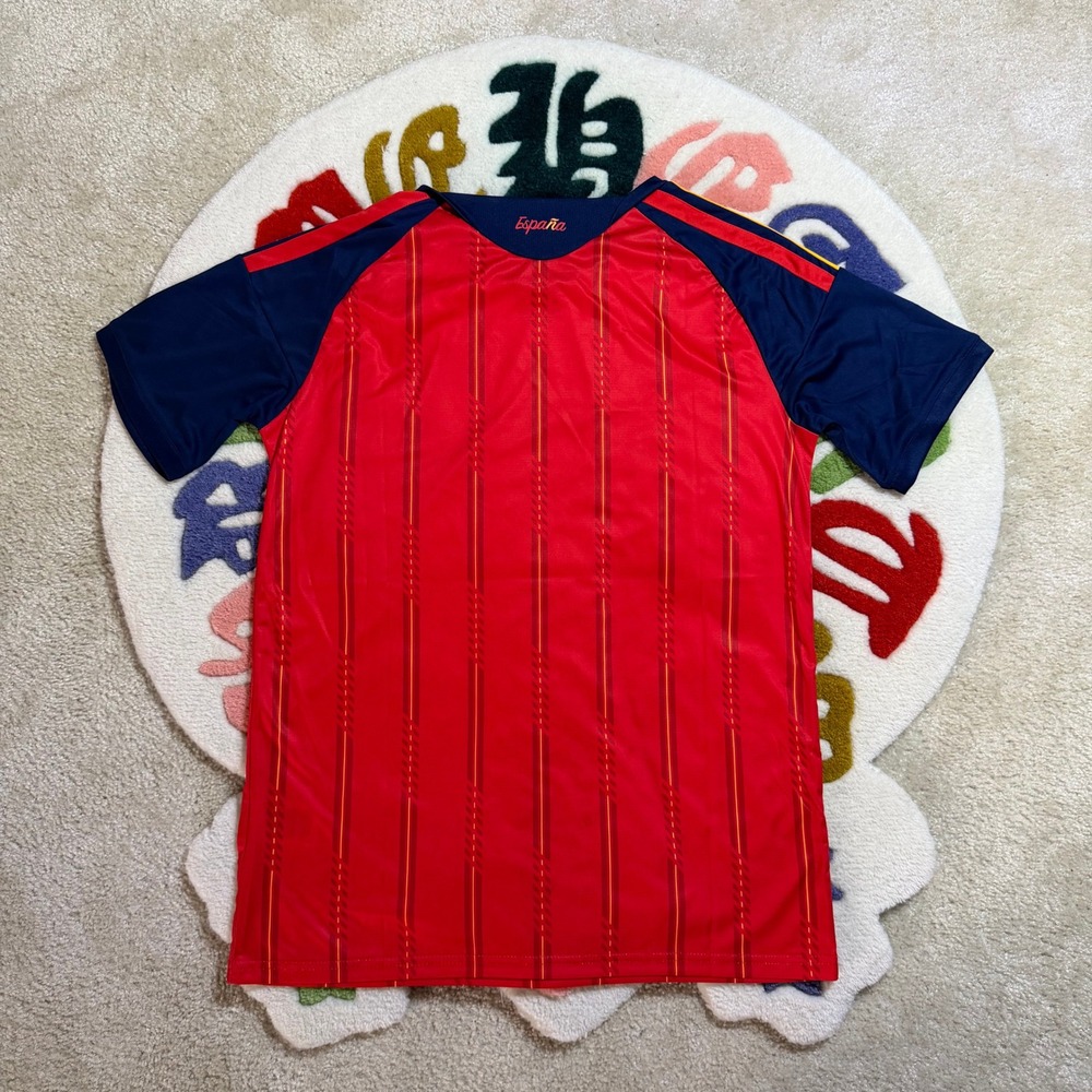 Adidas Spain National Team Soccer Jersey Red Navy Yellow Medium Slim Fit NWT - Picture 5 of 6